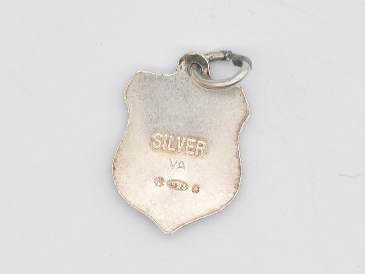 Vintage Sterling Silver Bridlington Enamel Souvenir Shield Charm / Pendant - England / Yorkshire / Tourist / Charm Bracelet / Scrap Book