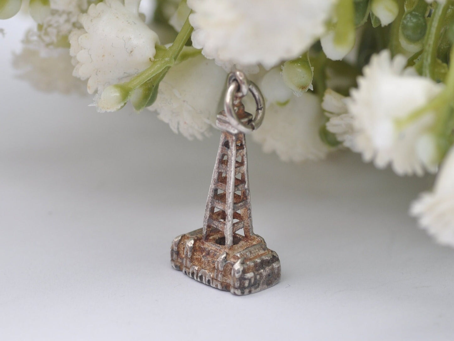 Vintage Sterling Silver Blackpool Tower Charm / Pendant - Building / Travel / Tourist / Holiday / Charm Bracelet