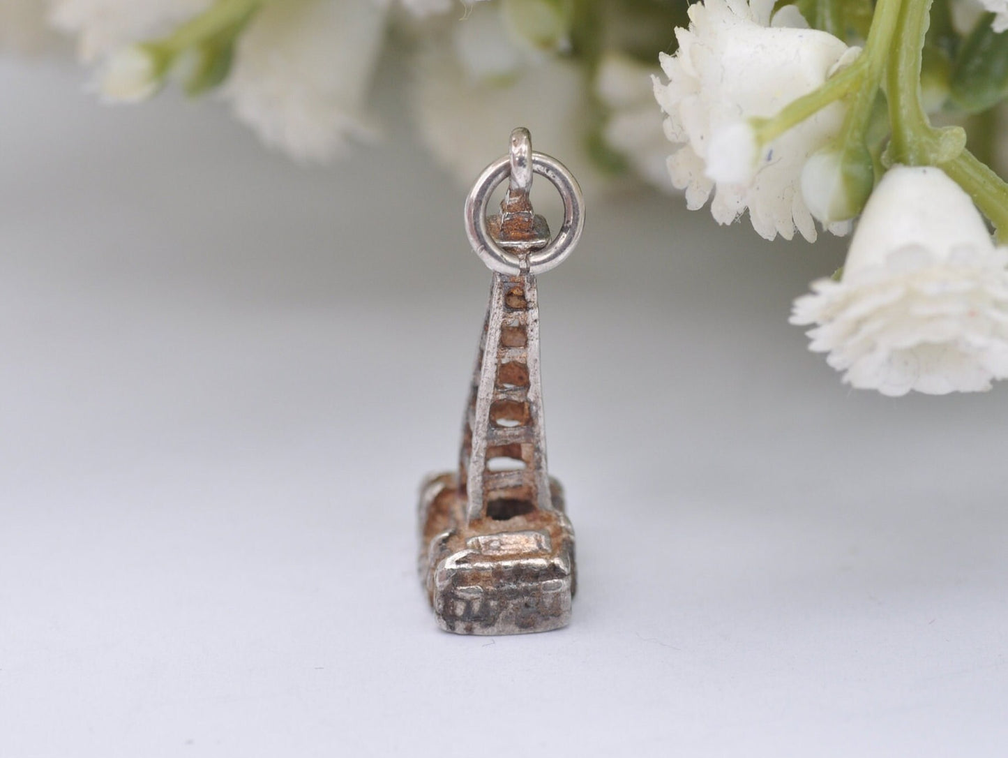 Vintage Sterling Silver Blackpool Tower Charm / Pendant - Building / Travel / Tourist / Holiday / Charm Bracelet