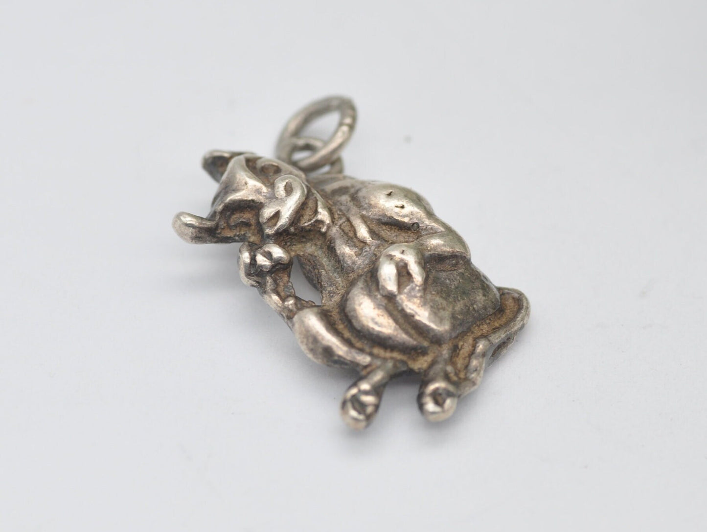 Vintage Silver Cow Charm / Pendant - Animal | Farm | Sitting | Interesting | Charm Bracelet