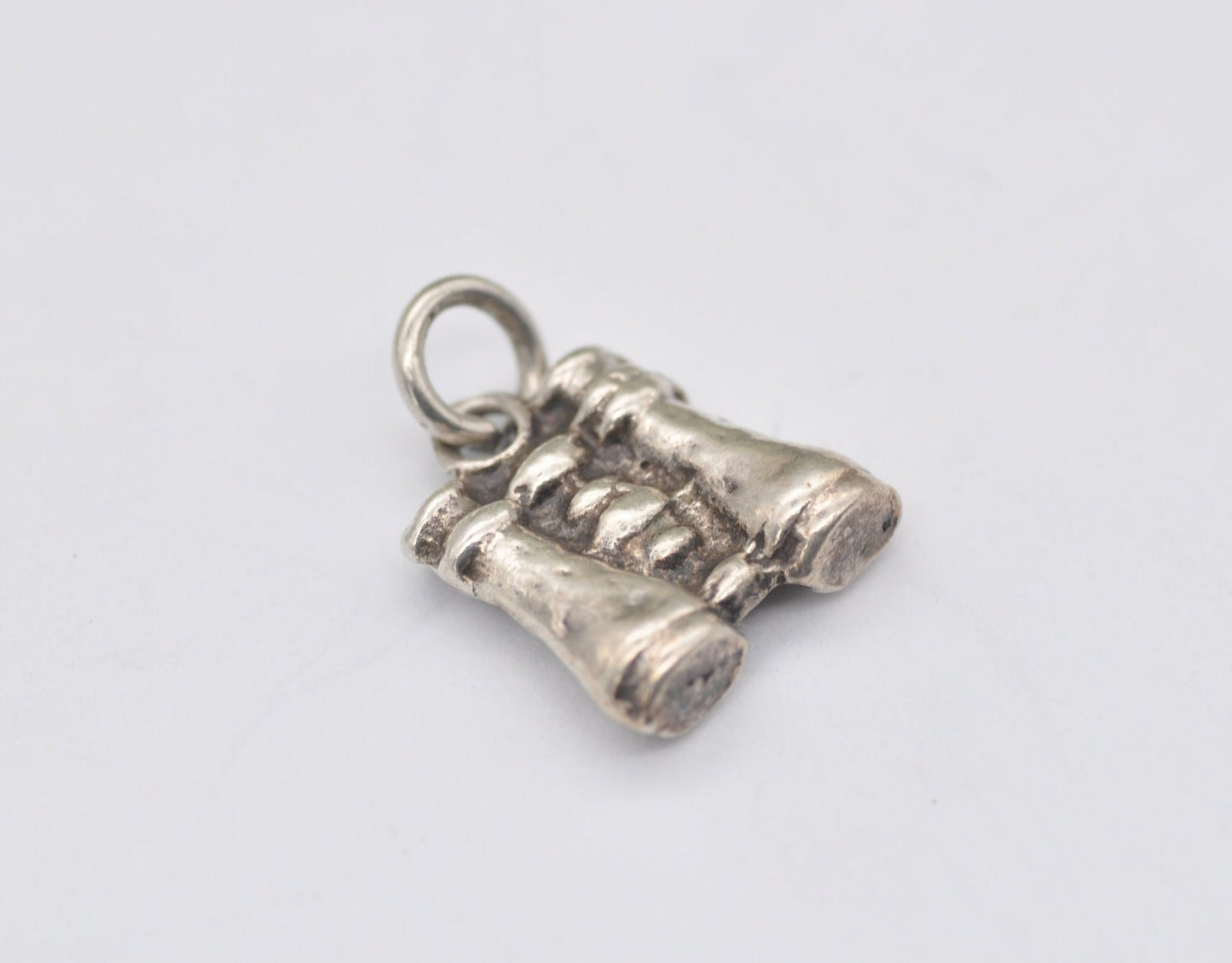 Vintage Sterling Silver Binoculars Charm / Pendant - Bird Watching / Nature Lover / Military / Interesting / Charm Bracelet