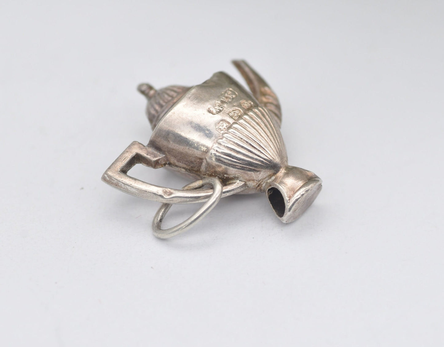 Antique Sterling Silver Teapot Charm / Pendant - Chester Hallmark / Kitchen / Tea / Coffee / Pot / Detailed / Ornate / Tall / Charm Bracelet