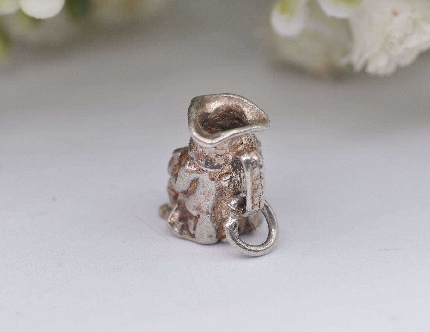 Vintage Sterling Silver Toby Jug Charm / Pendant - Mug / Drinking / Detailed / Fun / Charm Bracelet