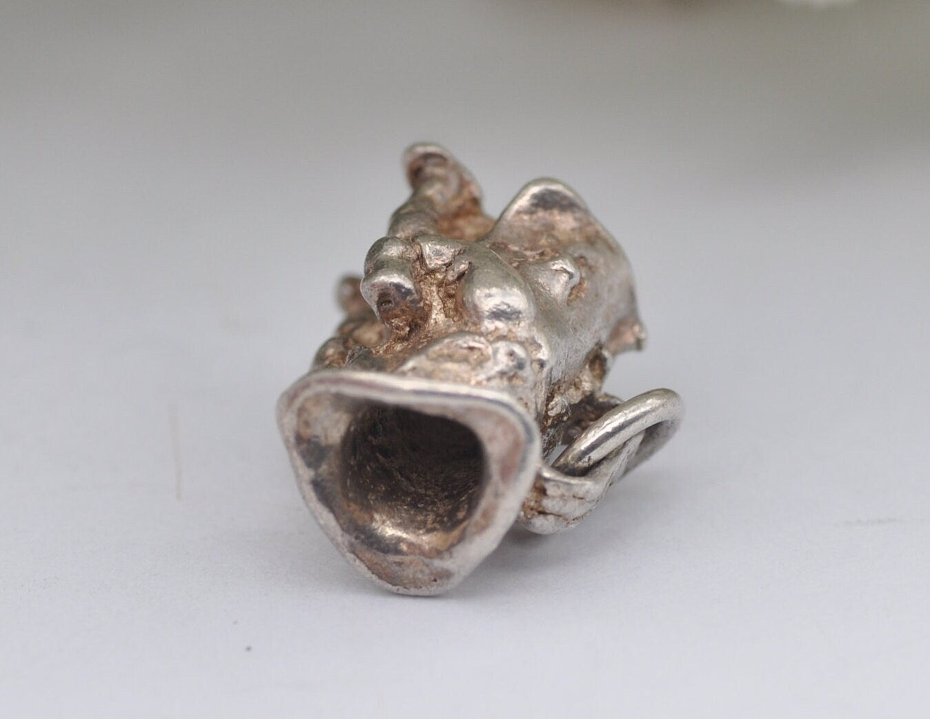 Vintage Sterling Silver Toby Jug Charm / Pendant - Mug / Drinking / Detailed / Fun / Charm Bracelet