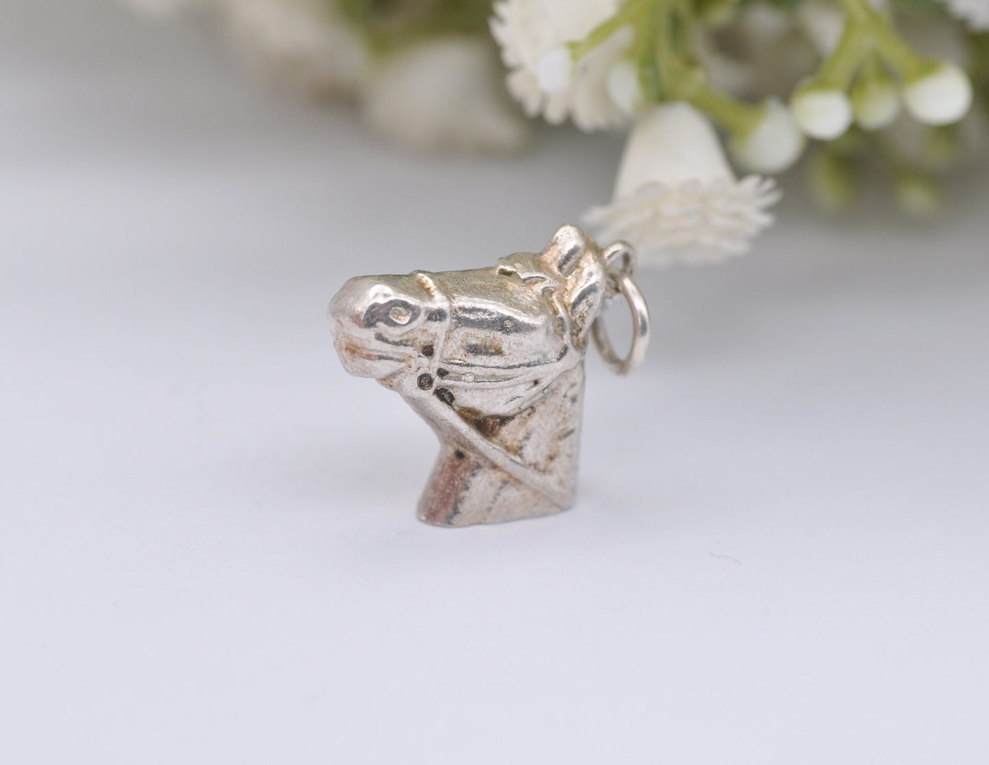 Vintage Sterling Silver Horse Charm / Pendant - Head / Riding / Animal / Nature / Charm Bracelet