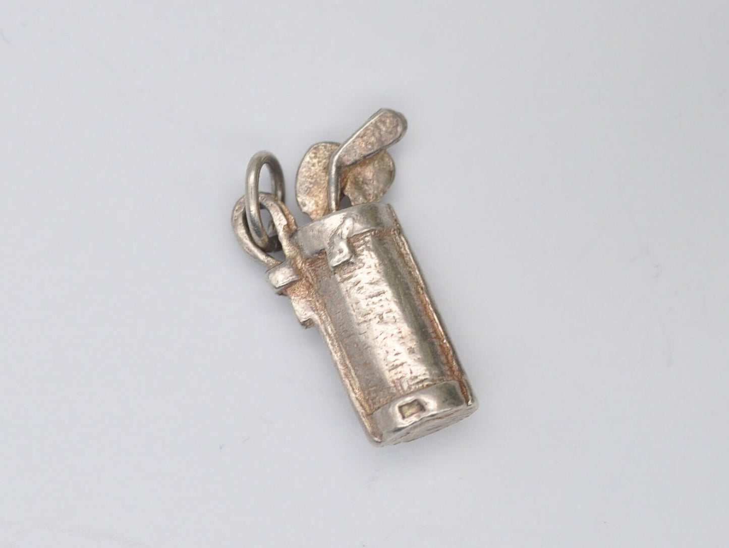 Vintage Sterling Silver Golf Bag Charm / Pendant - Sport / Golfer / Detailed / Charm Bracelet