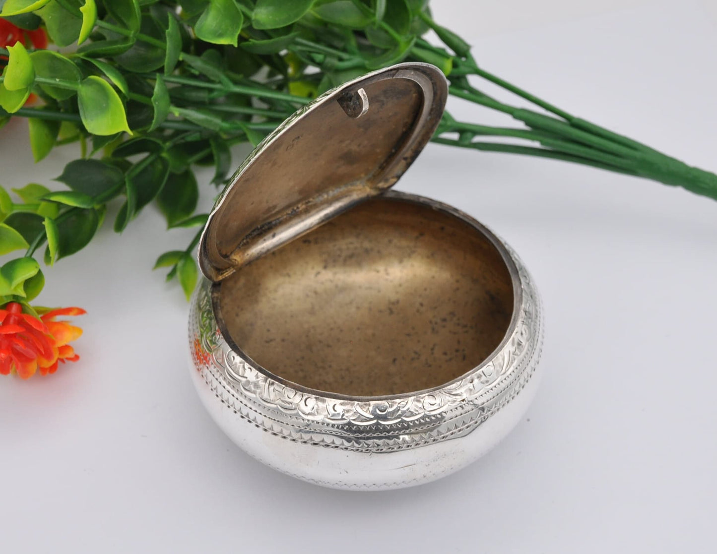 Antique Victorian Sterling Silver Trinket Box