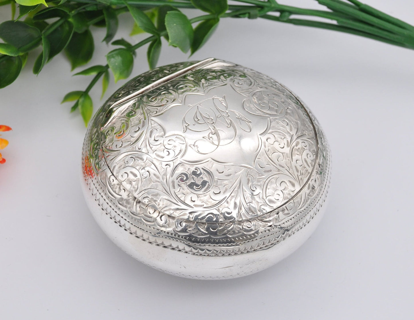 Antique Victorian Sterling Silver Trinket Box