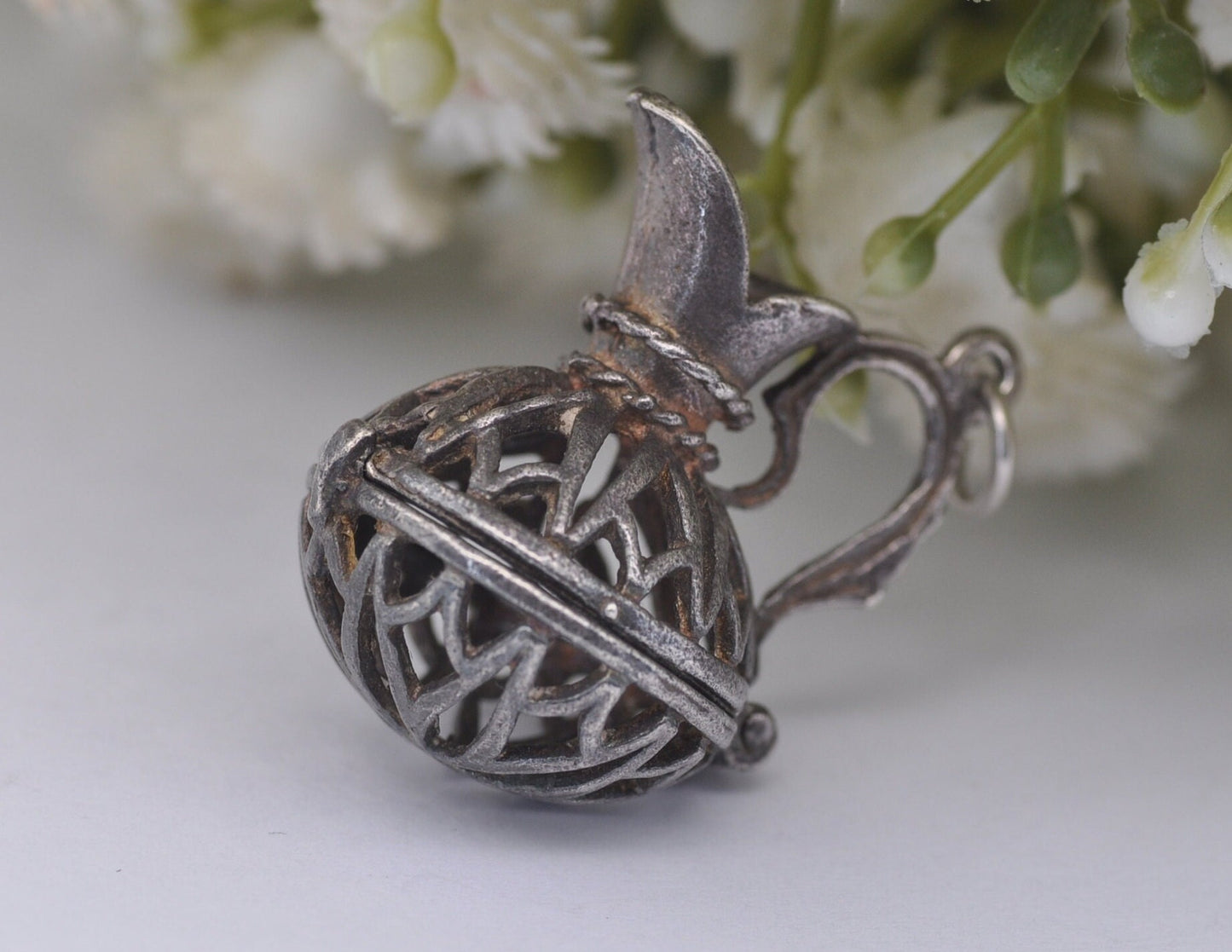 Vintage Sterling Silver Opening Jug Charm / Pendant