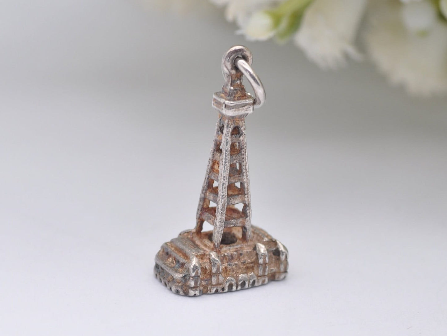 Vintage Sterling Silver Blackpool Tower Charm / Pendant - Building / Travel / Tourist / Holiday / Charm Bracelet