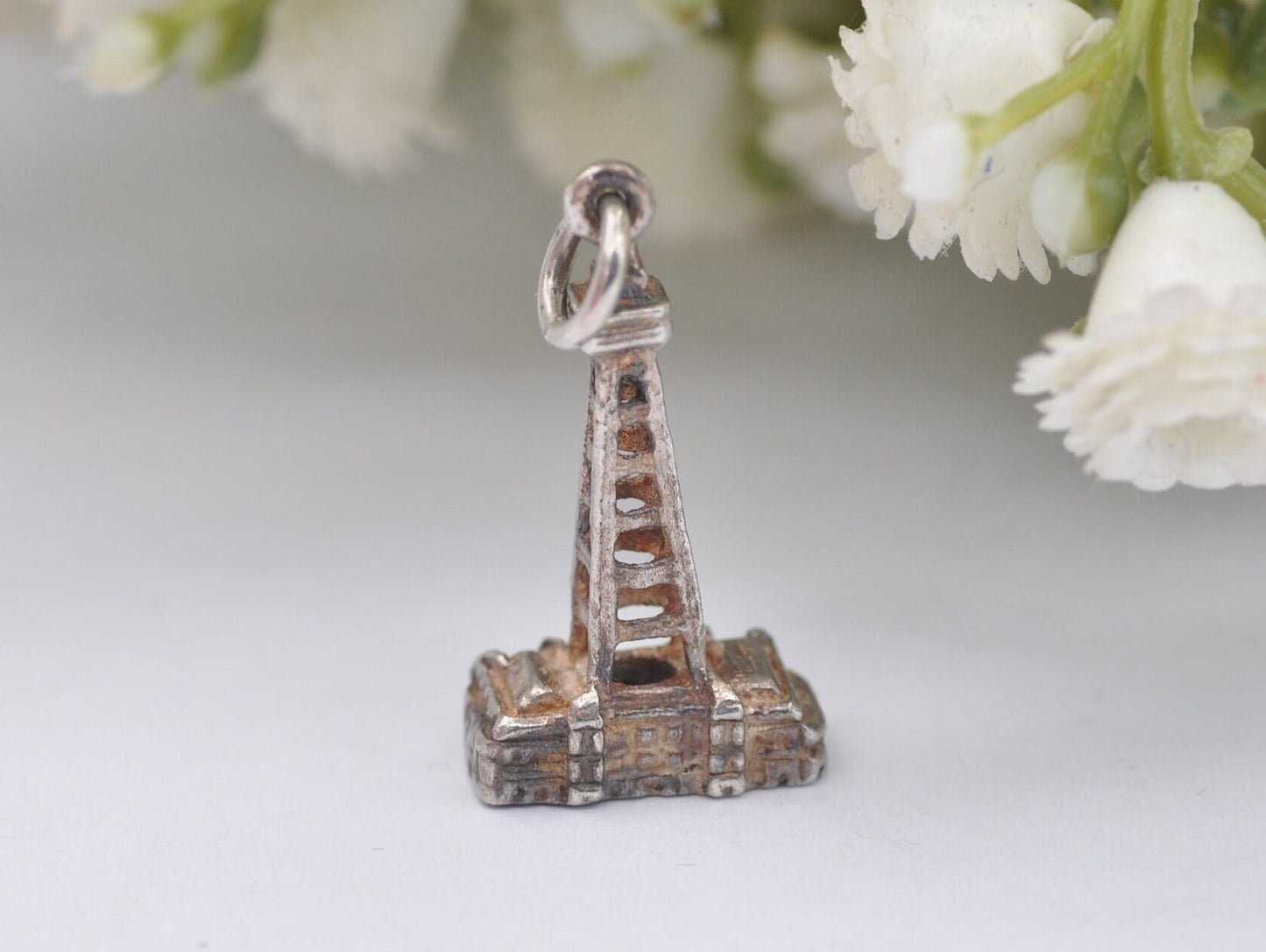 Vintage Sterling Silver Blackpool Tower Charm / Pendant - Building / Travel / Tourist / Holiday / Charm Bracelet
