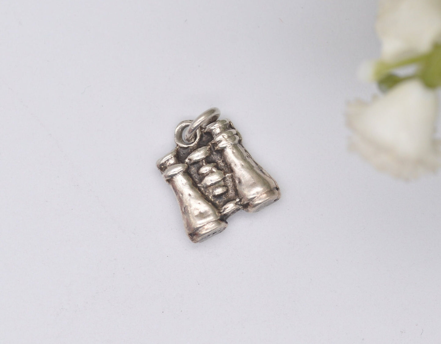 Vintage Sterling Silver Binoculars Charm / Pendant - Bird Watching / Nature Lover / Military / Interesting / Charm Bracelet