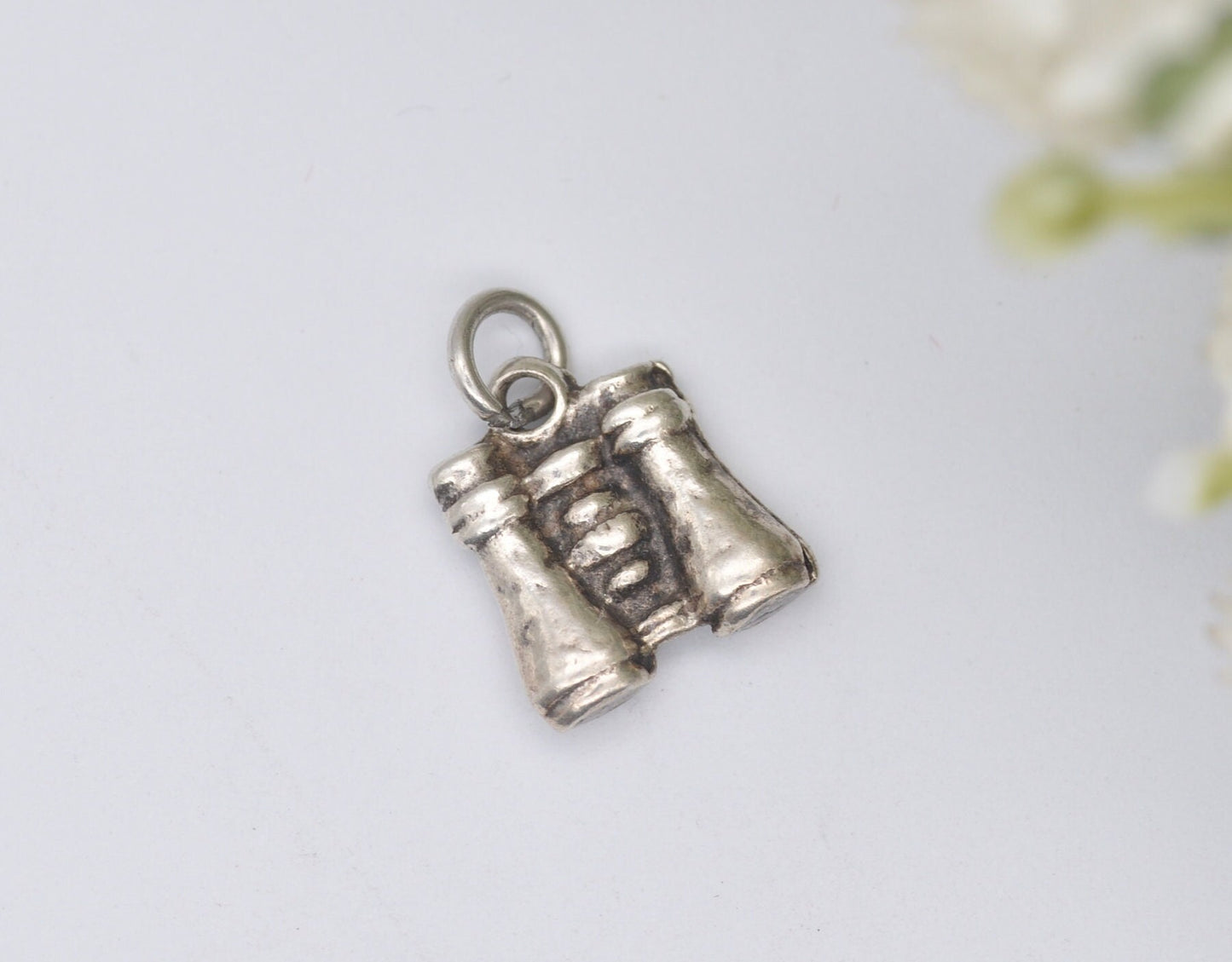 Vintage Sterling Silver Binoculars Charm / Pendant - Bird Watching / Nature Lover / Military / Interesting / Charm Bracelet