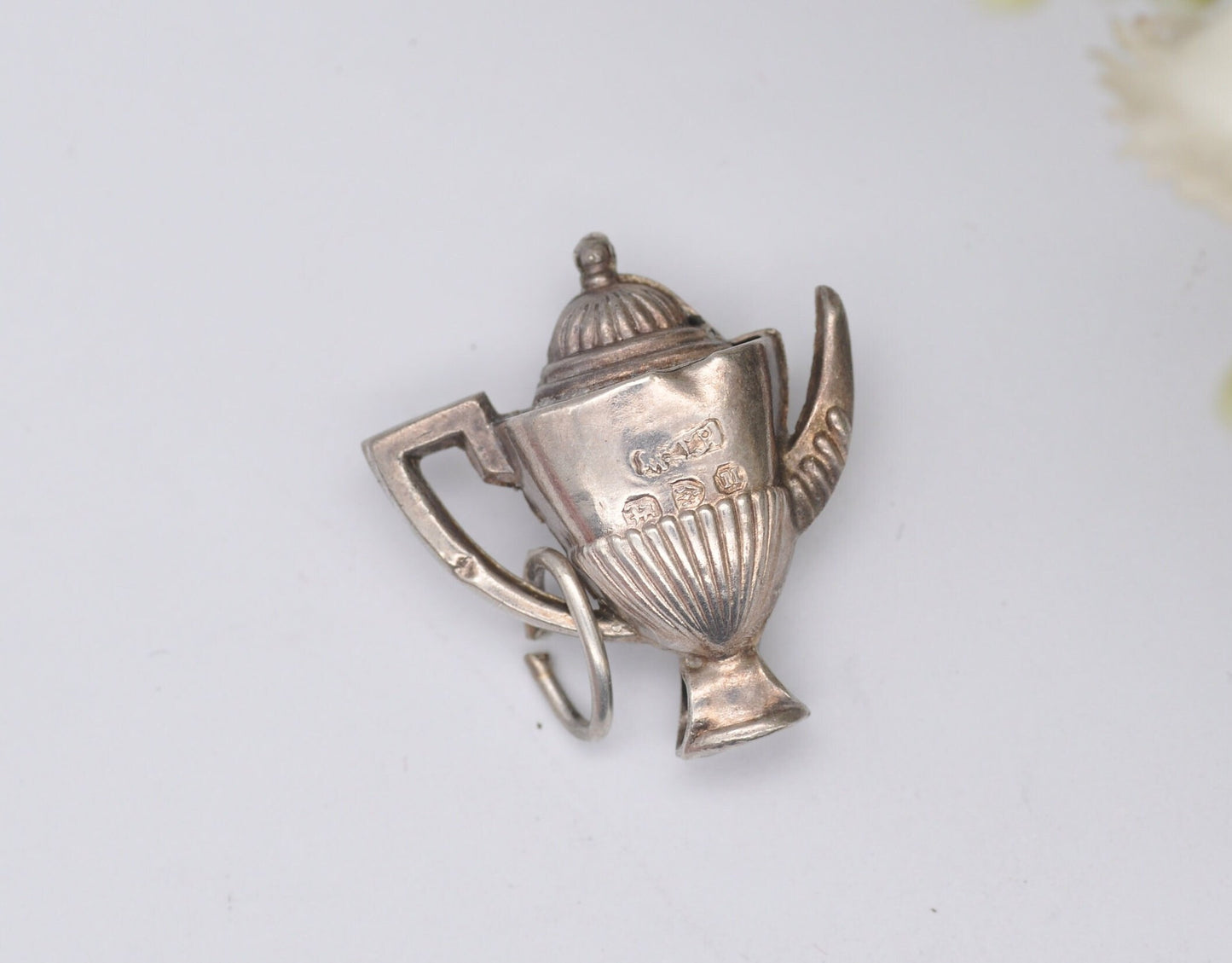 Antique Sterling Silver Teapot Charm / Pendant - Chester Hallmark / Kitchen / Tea / Coffee / Pot / Detailed / Ornate / Tall / Charm Bracelet