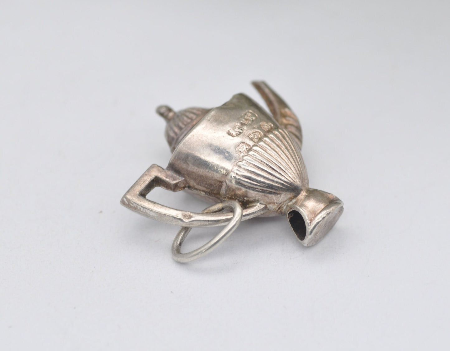 Antique Sterling Silver Teapot Charm / Pendant - Chester Hallmark / Kitchen / Tea / Coffee / Pot / Detailed / Ornate / Tall / Charm Bracelet