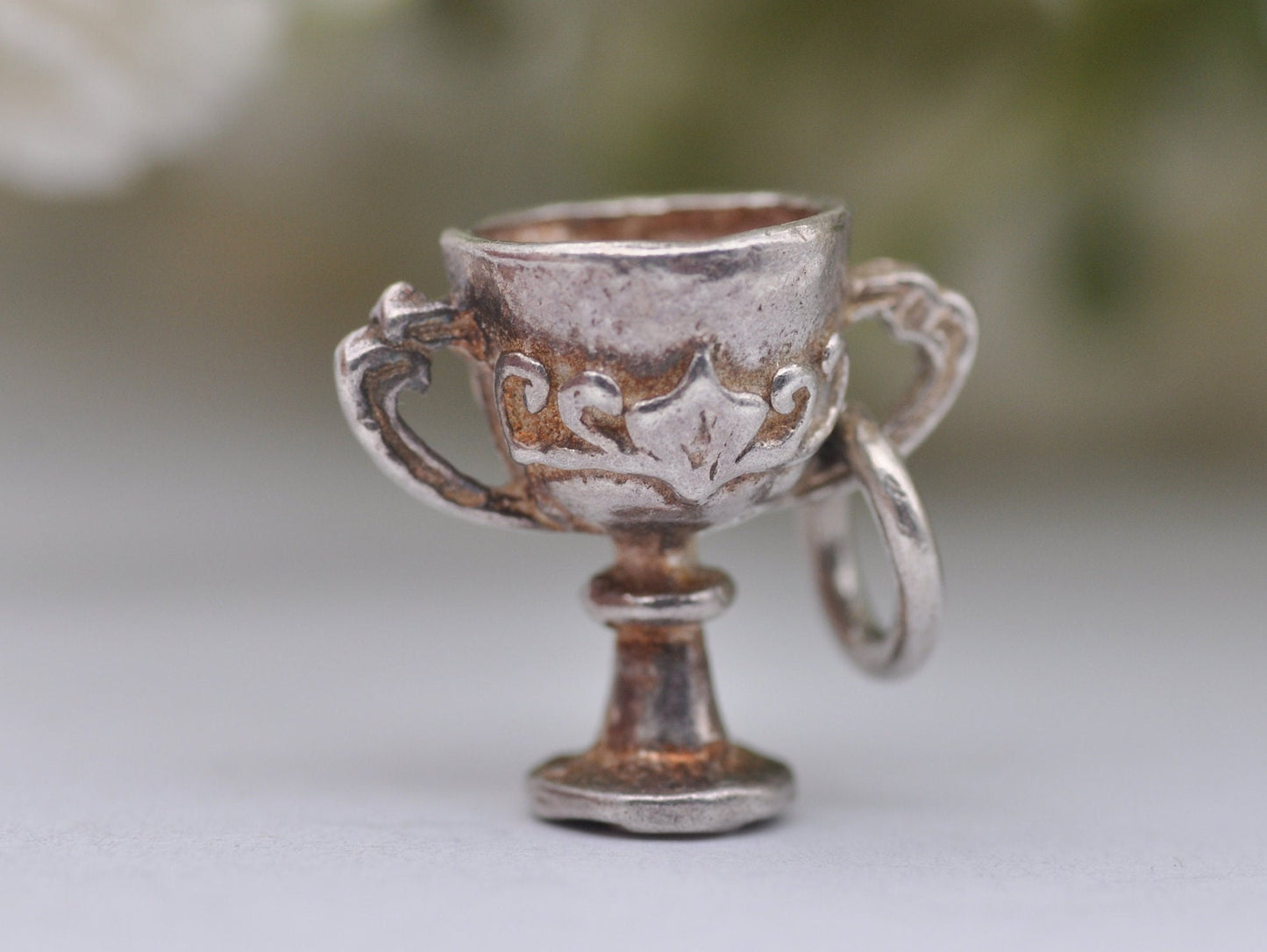 Vintage Sterling Silver Trophy Charm / Pendant - Award / Medal / Sport / Detailed / Charm Bracelet