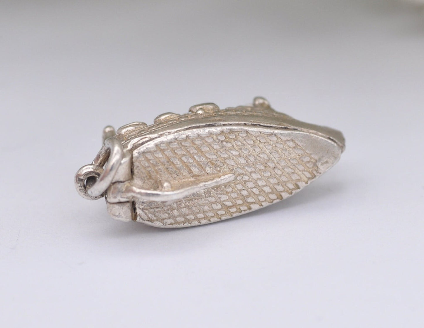 Vintage Sterling Silver Ferry Charm Opening to Cars Inside - Articulated / Detailed / Ship / Boat / for Charm Bracelet