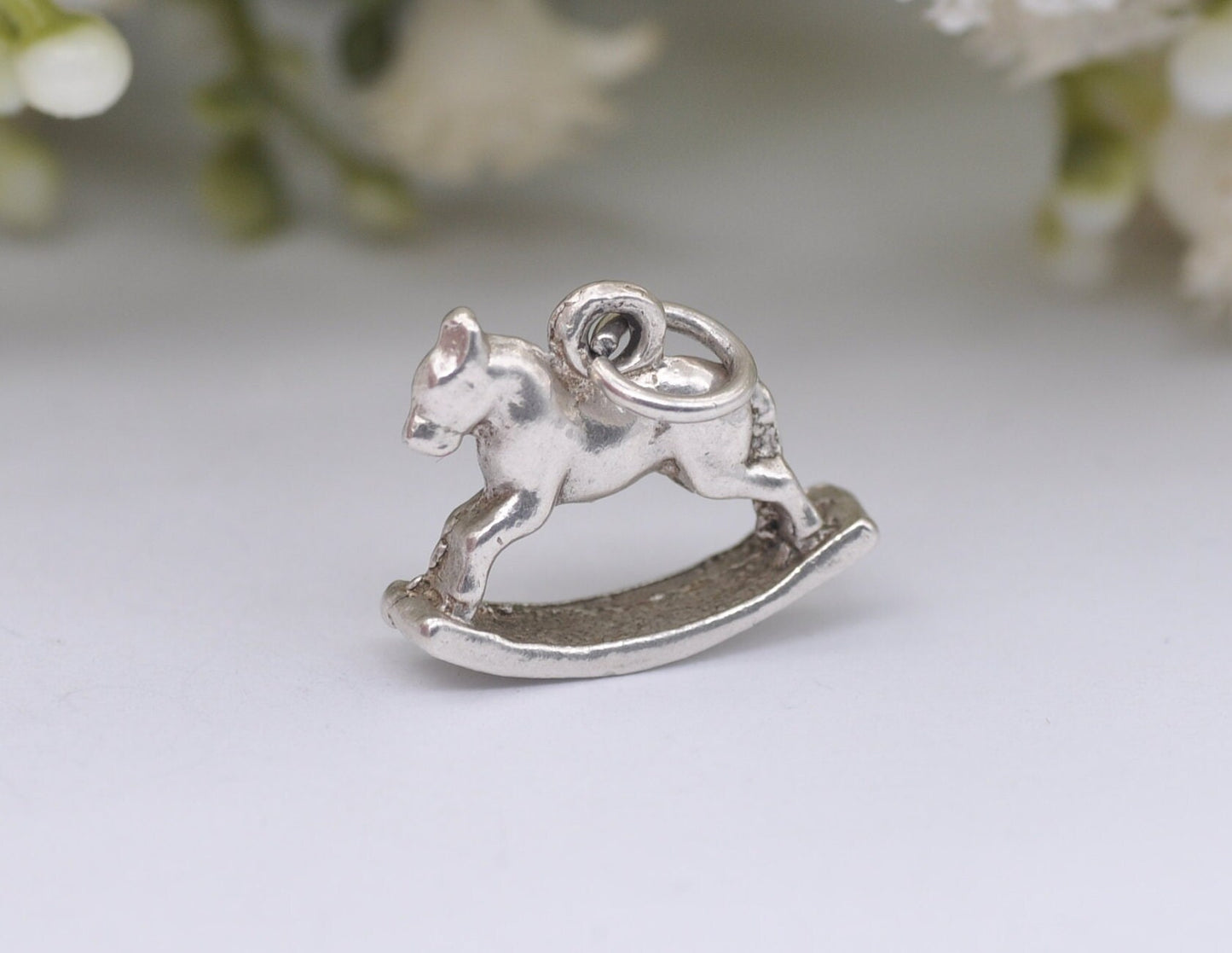 Vintage Sterling Silver Rocking Horse Charm / Pendant - Toy / Children / Animal / Nature / Charm Bracelet
