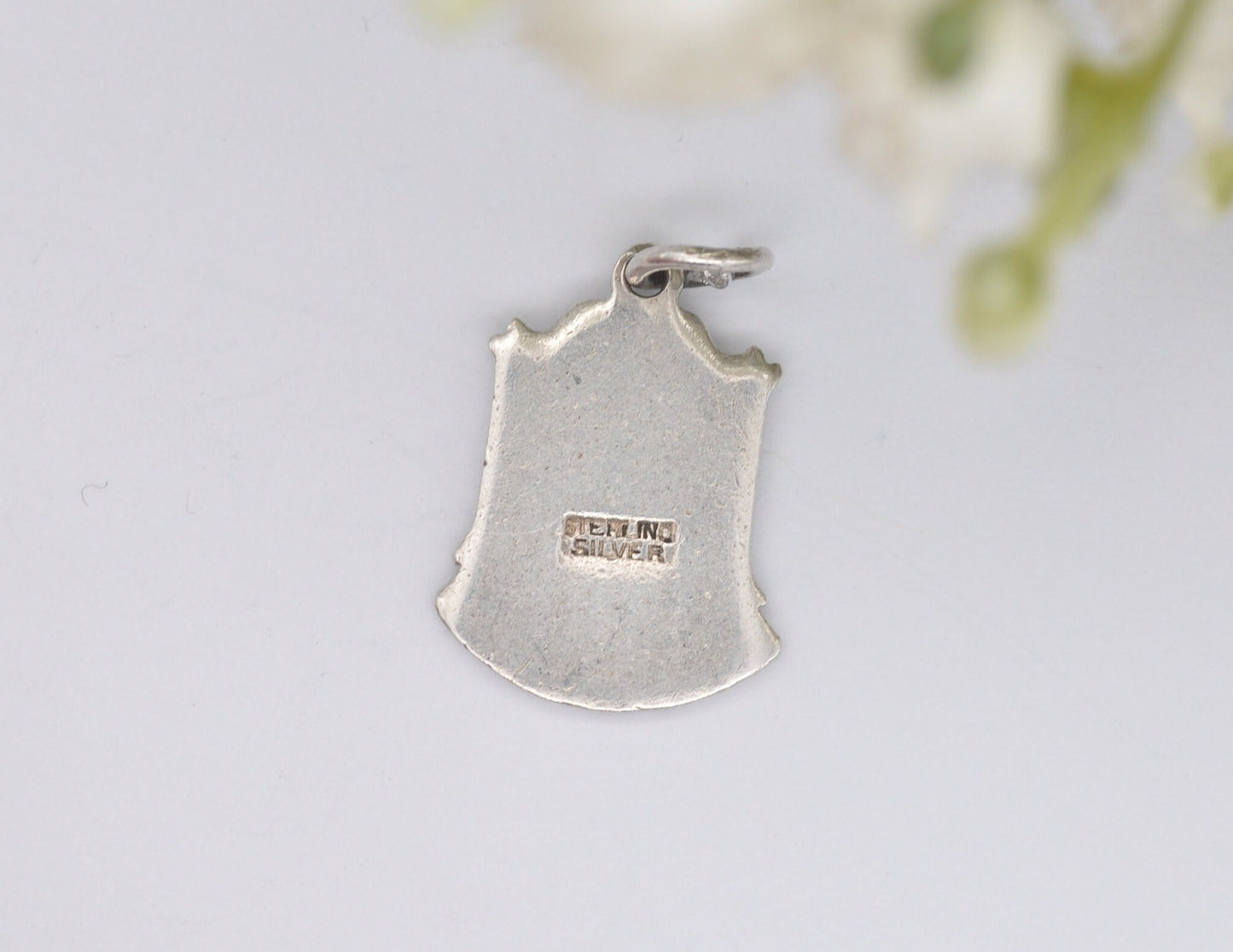 Vintage Sterling Silver Brighouse Enamel Souvenir Shield Charm / Pendant - England / West Yorkshire / Tourist / Charm Bracelet / Scrap Book