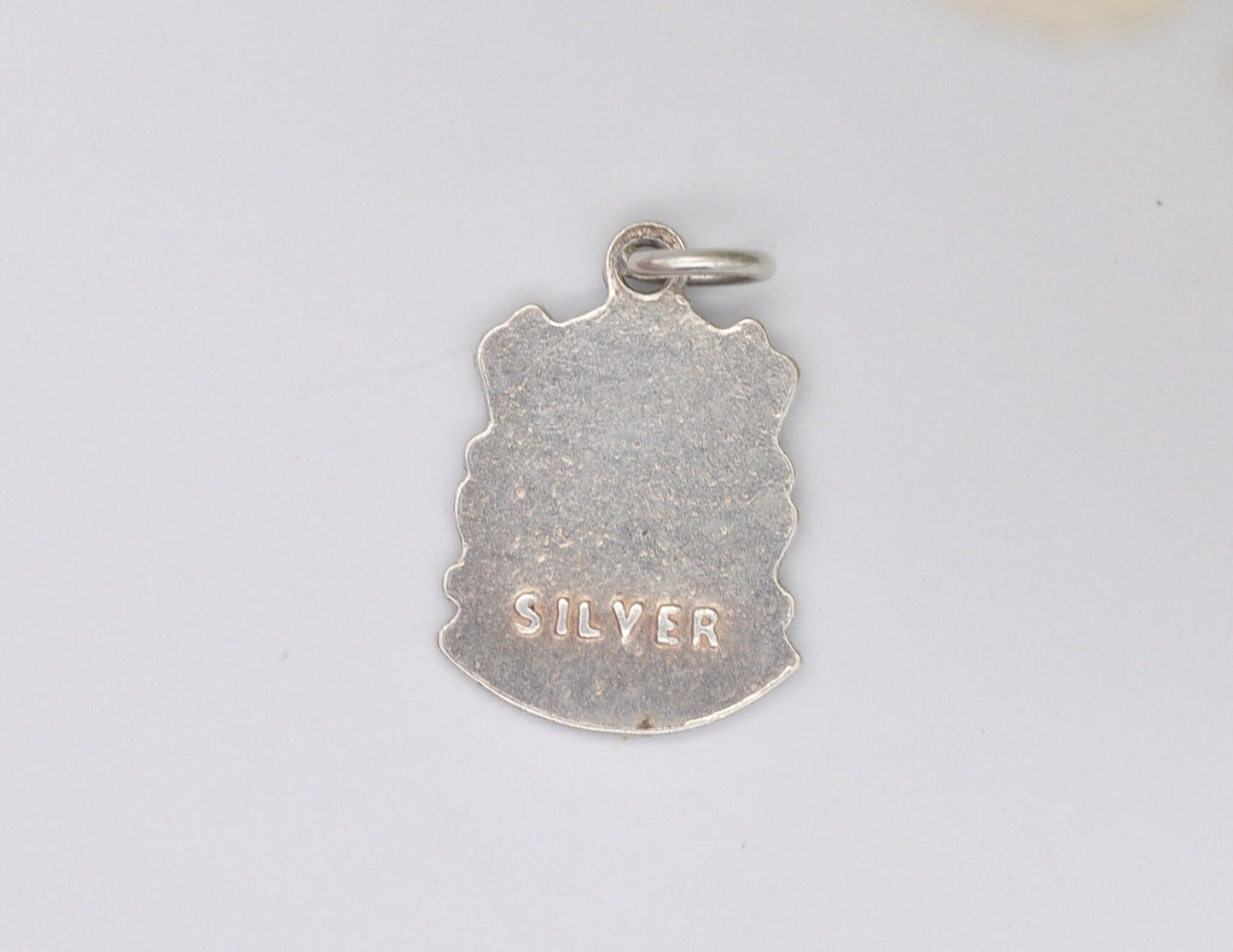 Vintage Sterling Silver Derbyshire Enamel Souvenir Shield Charm / Pendant - England / East Midlands / Tourist / Charm Bracelet / Scrap Book
