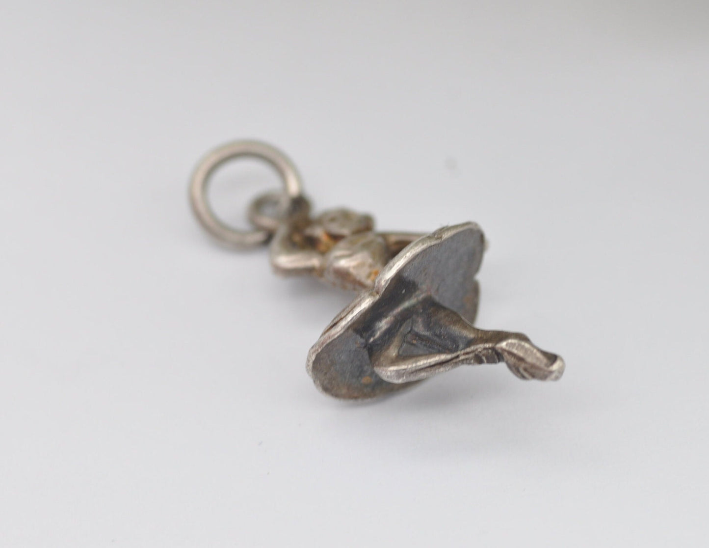 Vintage Sterling Silver Ballerina Charm / Pendant - Dancing / Dancer / Ballet / Dress / Charm Bracelet