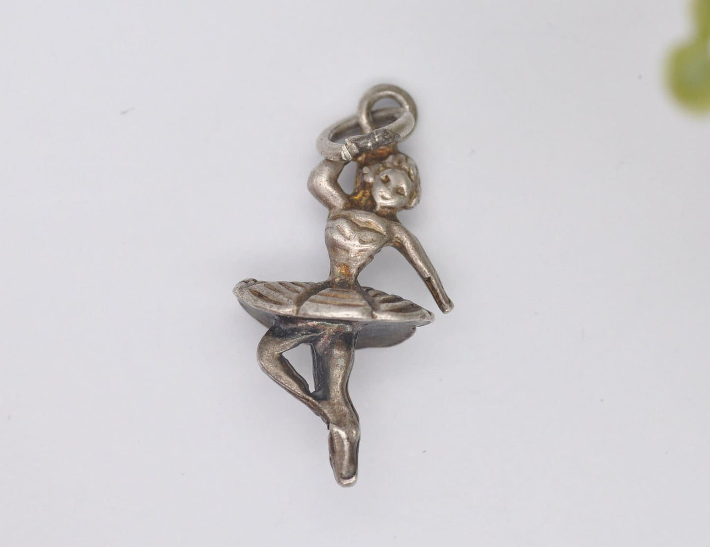 Vintage Sterling Silver Ballerina Charm / Pendant - Dancing / Dancer / Ballet / Dress / Charm Bracelet