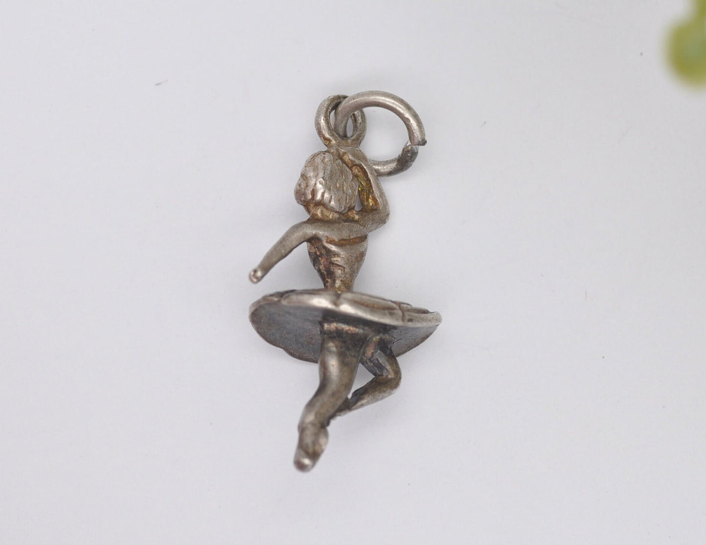 Vintage Sterling Silver Ballerina Charm / Pendant - Dancing / Dancer / Ballet / Dress / Charm Bracelet