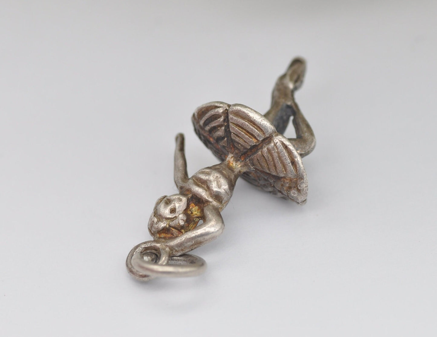 Vintage Sterling Silver Ballerina Charm / Pendant - Dancing / Dancer / Ballet / Dress / Charm Bracelet