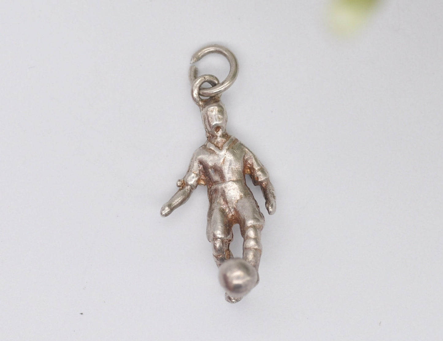 Vintage Sterling Silver Footballer Charm / Pendant - Sport / Soccer / Football / Charm Bracelet