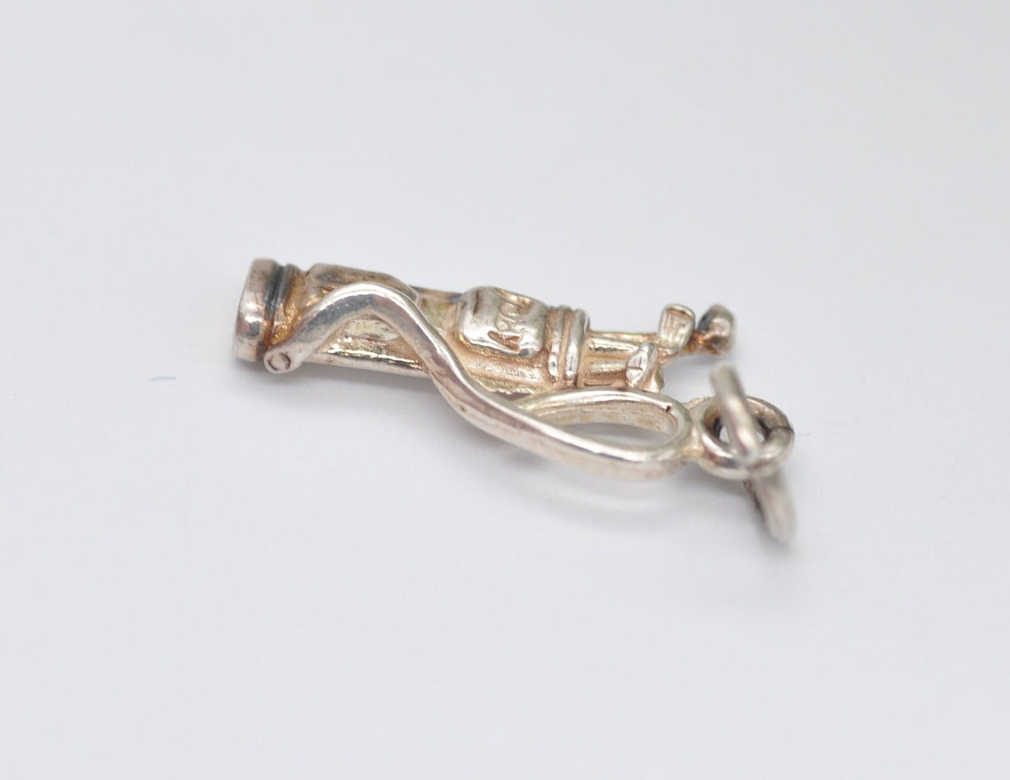 Vintage Sterling Silver Golf Bag Charm / Pendant - Sport / Golfer / Detailed / Toby / Charm Bracelet