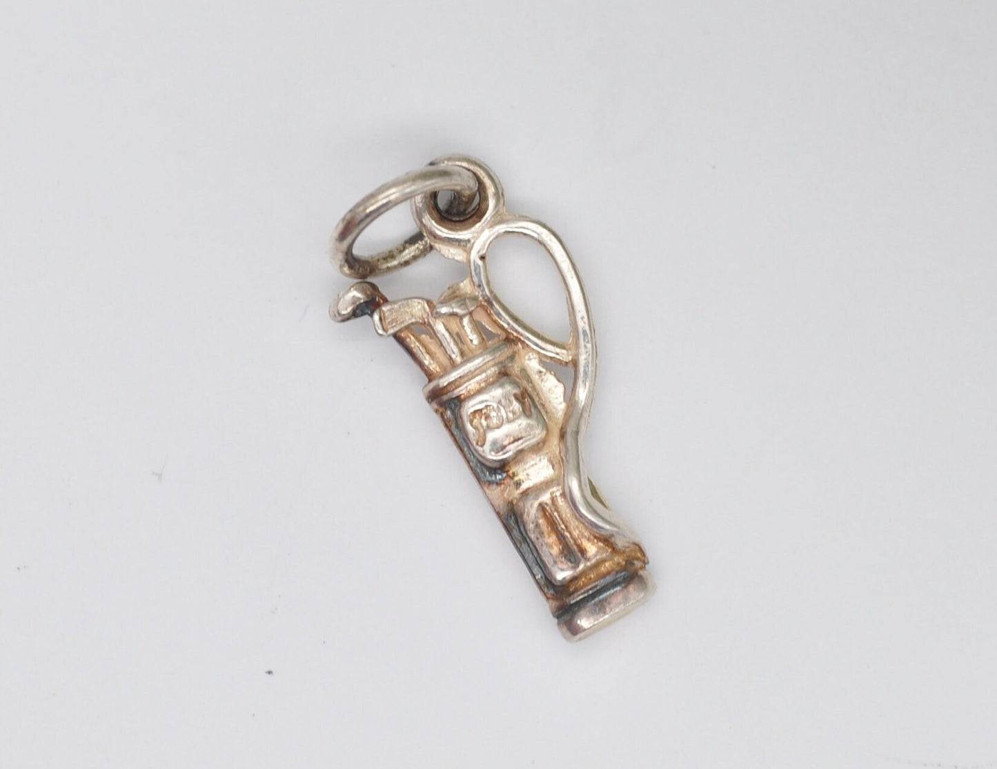 Vintage Sterling Silver Golf Bag Charm / Pendant - Sport / Golfer / Detailed / Toby / Charm Bracelet