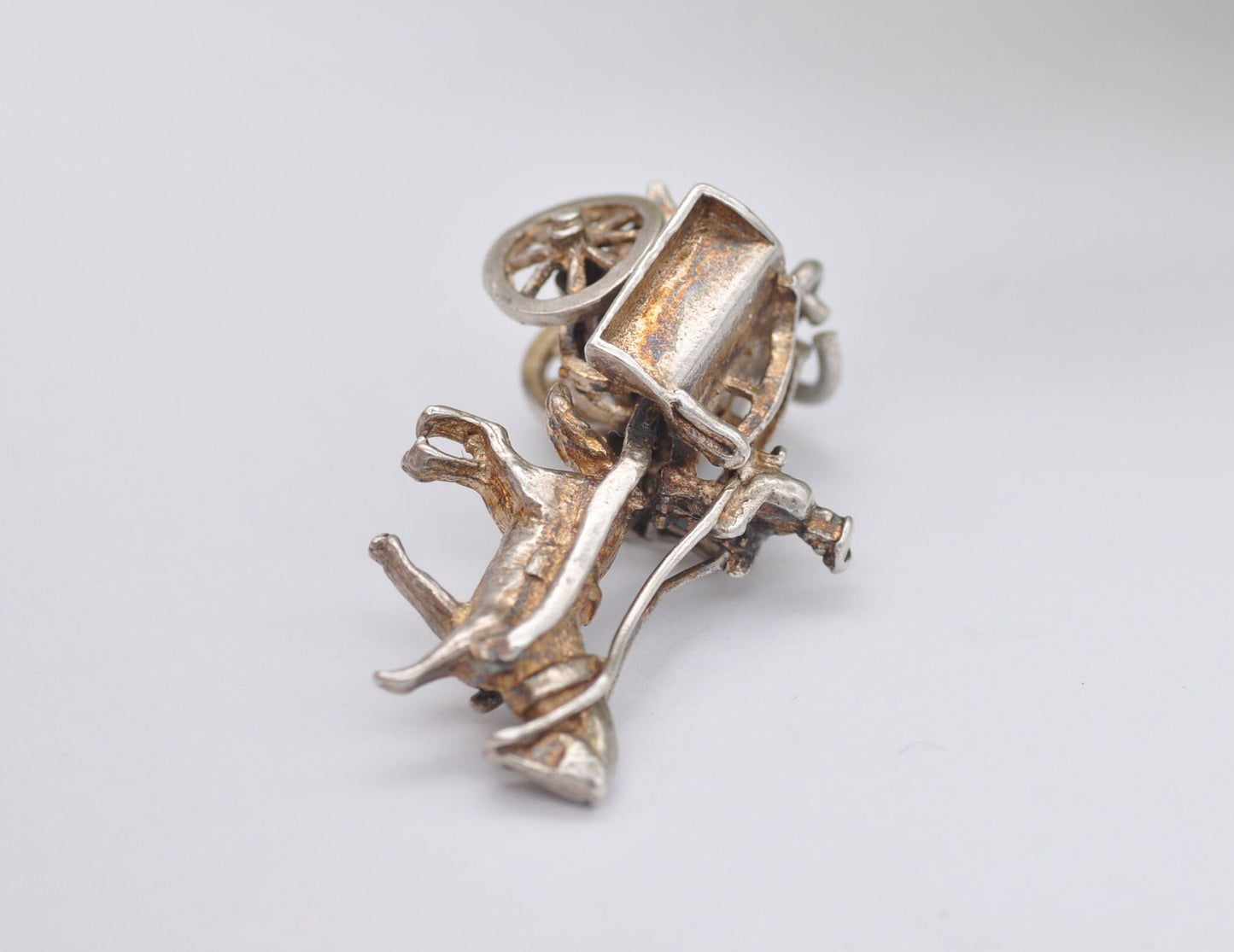 Vintage Sterling Silver Horse and Carriage Charm / Pendant - Animal / Nature / Charm Bracelet