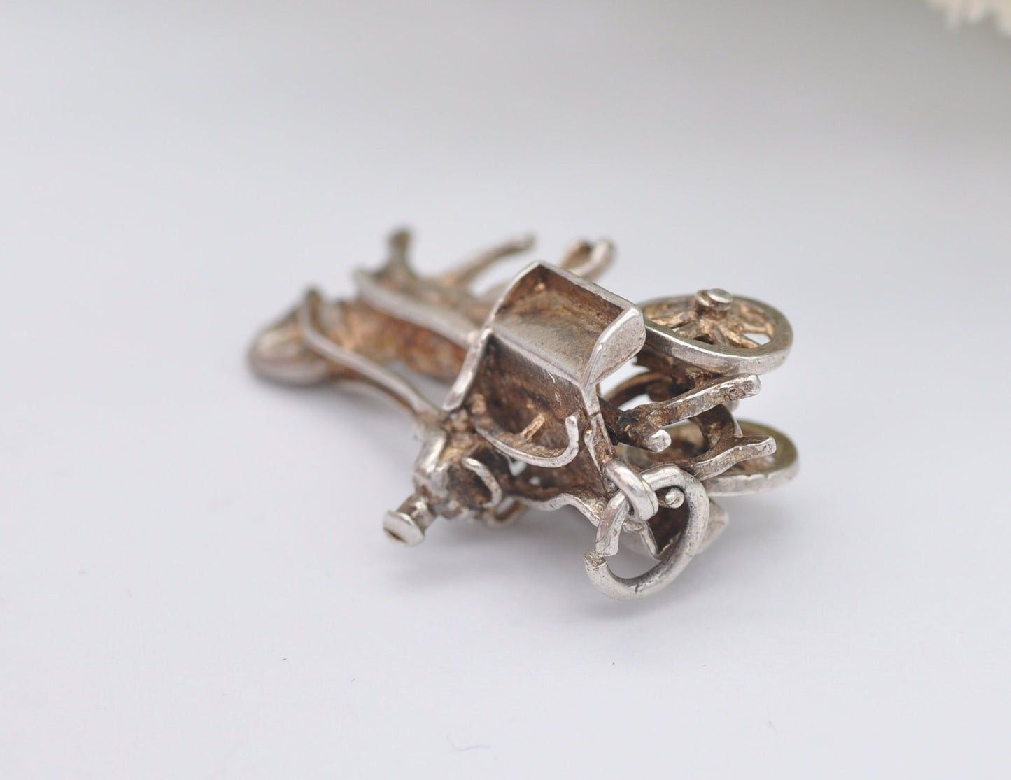 Vintage Sterling Silver Horse and Carriage Charm / Pendant - Animal / Nature / Charm Bracelet