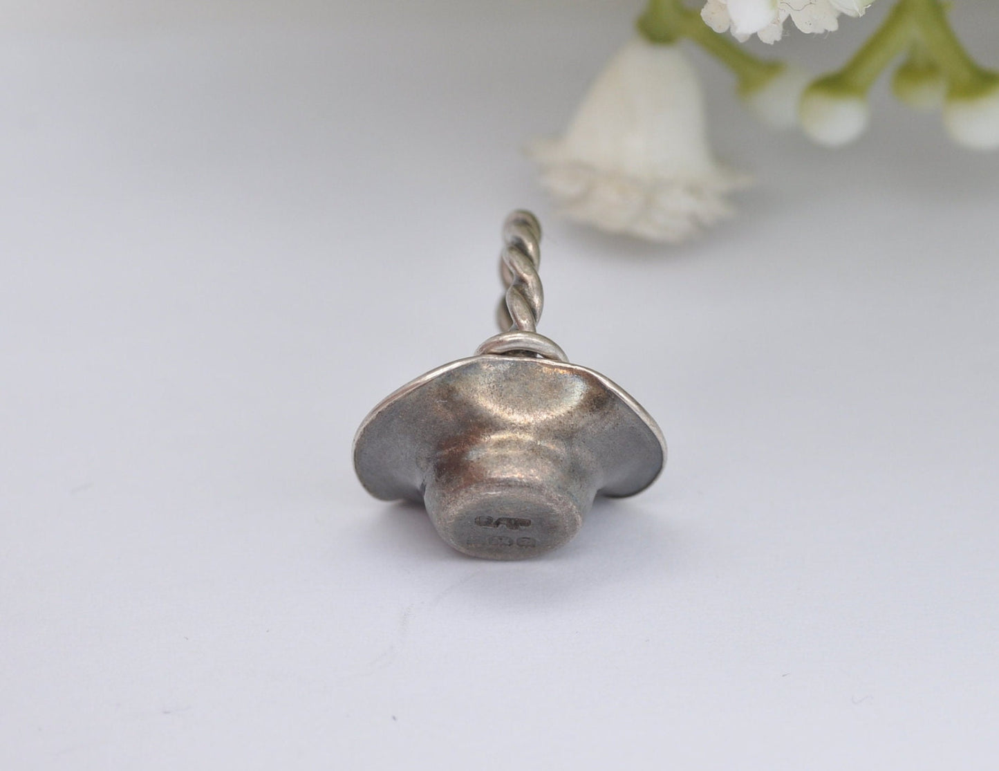Vintage Sterling Silver Basket Charm - Bag / GAP / Hallmark / Fruit / Charm Bracelet