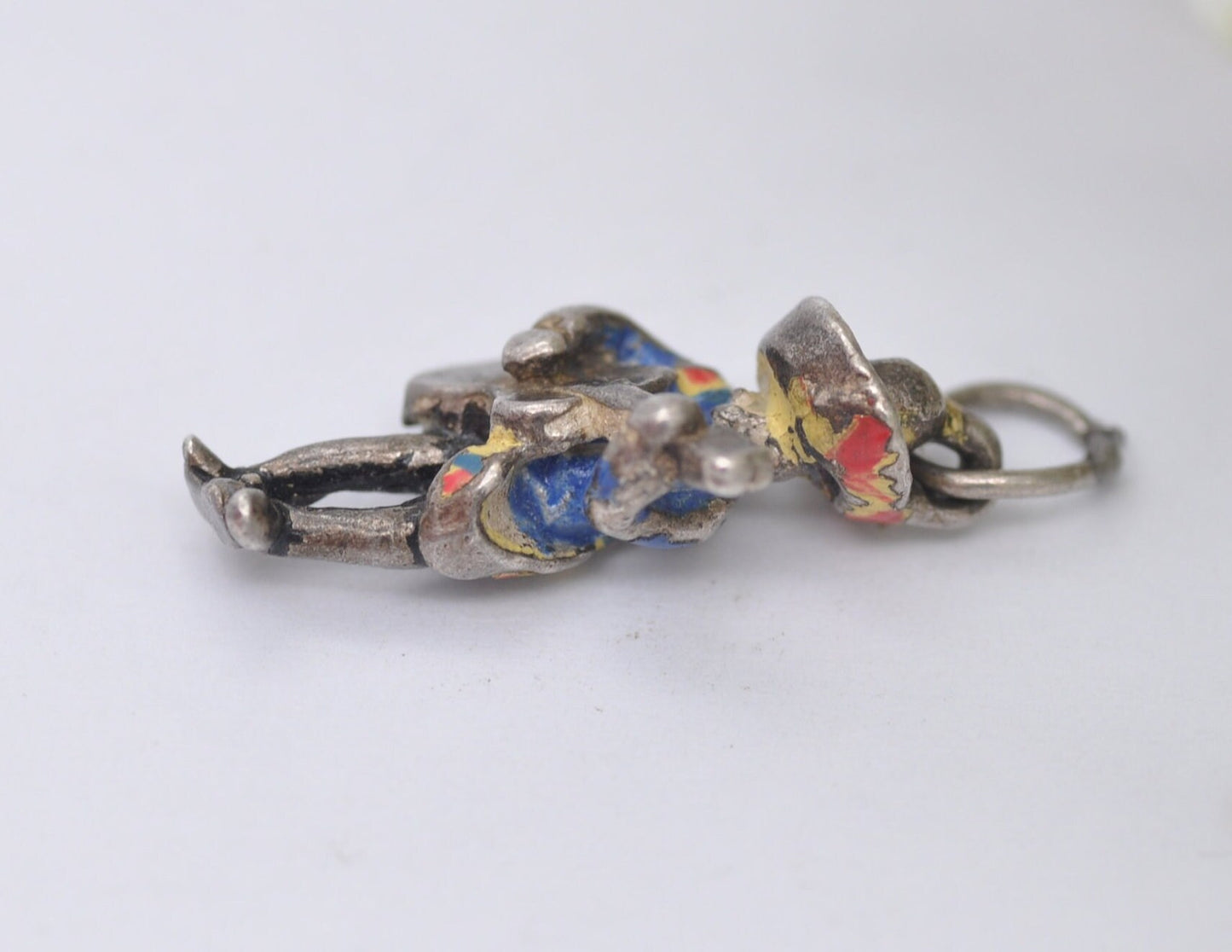 Vintage Sterling Silver Mariachi Charm / Pendant - Mexican Guitarist / Guitar / Instrument / Strings / Music / Charm Bracelet / Enamel