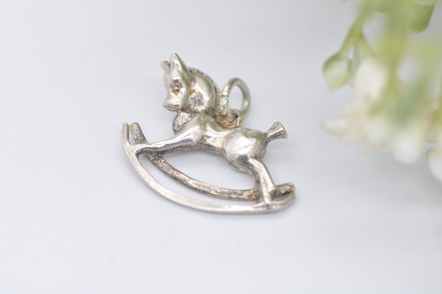 Vintage Sterling Silver Rocking Horse Charm / Pendant - Toy / Children / Animal / Nature / Charm Bracelet