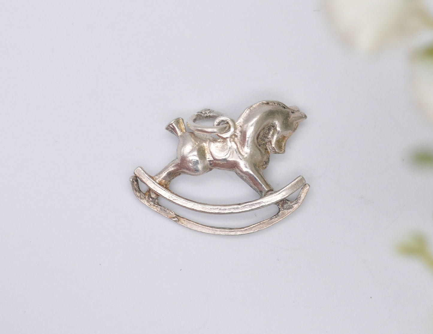 Vintage Sterling Silver Rocking Horse Charm / Pendant - Toy / Children / Animal / Nature / Charm Bracelet