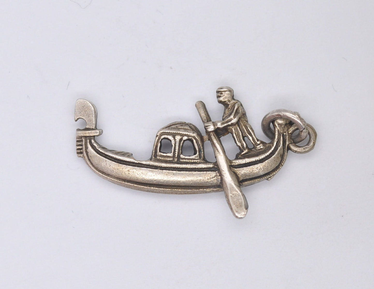 Vintage Silver Gondola Charm - Boat / Venice / Canal / Italy / Detailed / 835 / for Charm Bracelet