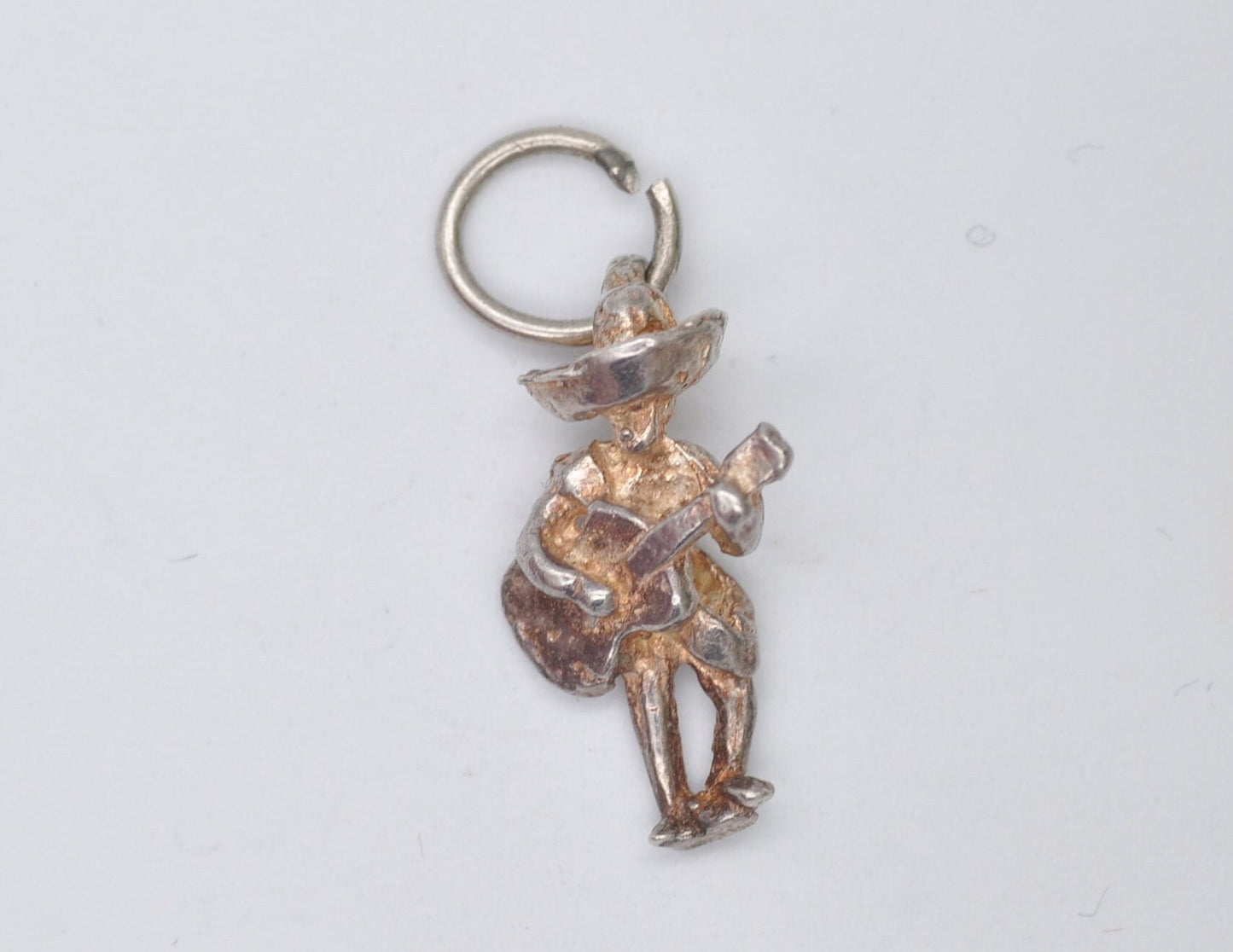 Vintage Sterling Silver Mariachi Charm / Pendant - Mexican Guitarist / Guitar / Instrument / Strings / Music / Charm Bracelet
