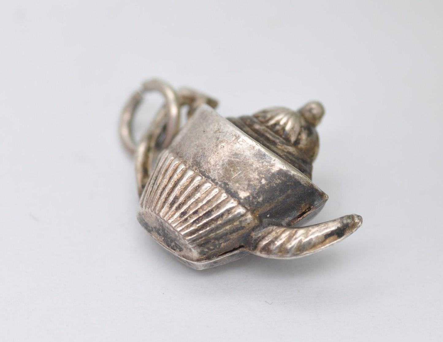 Vintage Sterling Silver Teapot Charm / Pendant - Kitchen / Tea / Coffee / Pot / Detailed / Ornate / Tall / Charm Bracelet