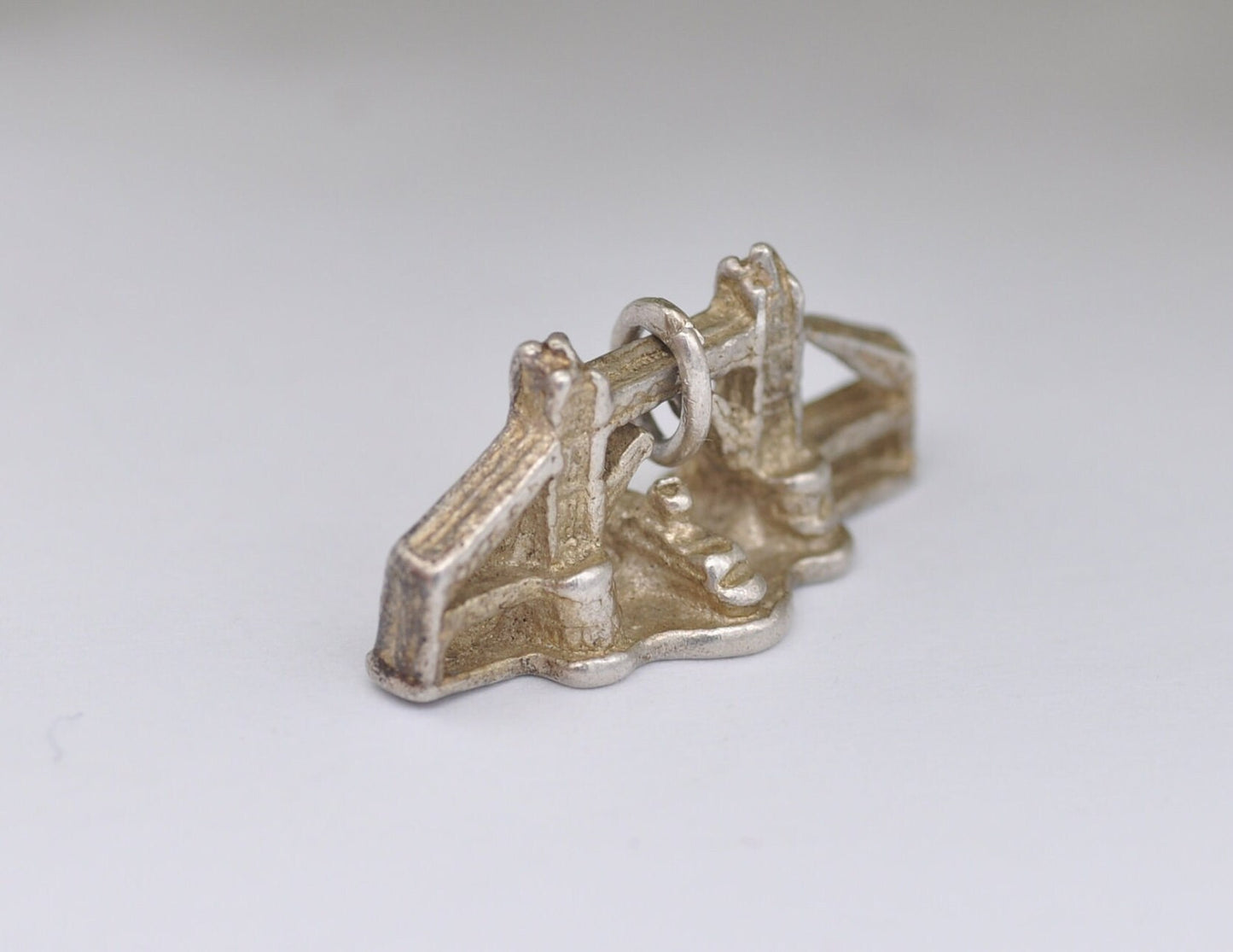 Vintage Sterling Silver Tower Bridge Charm / Pendant - United Kingdom / Tourist / Travel / England / Charm Bracelet