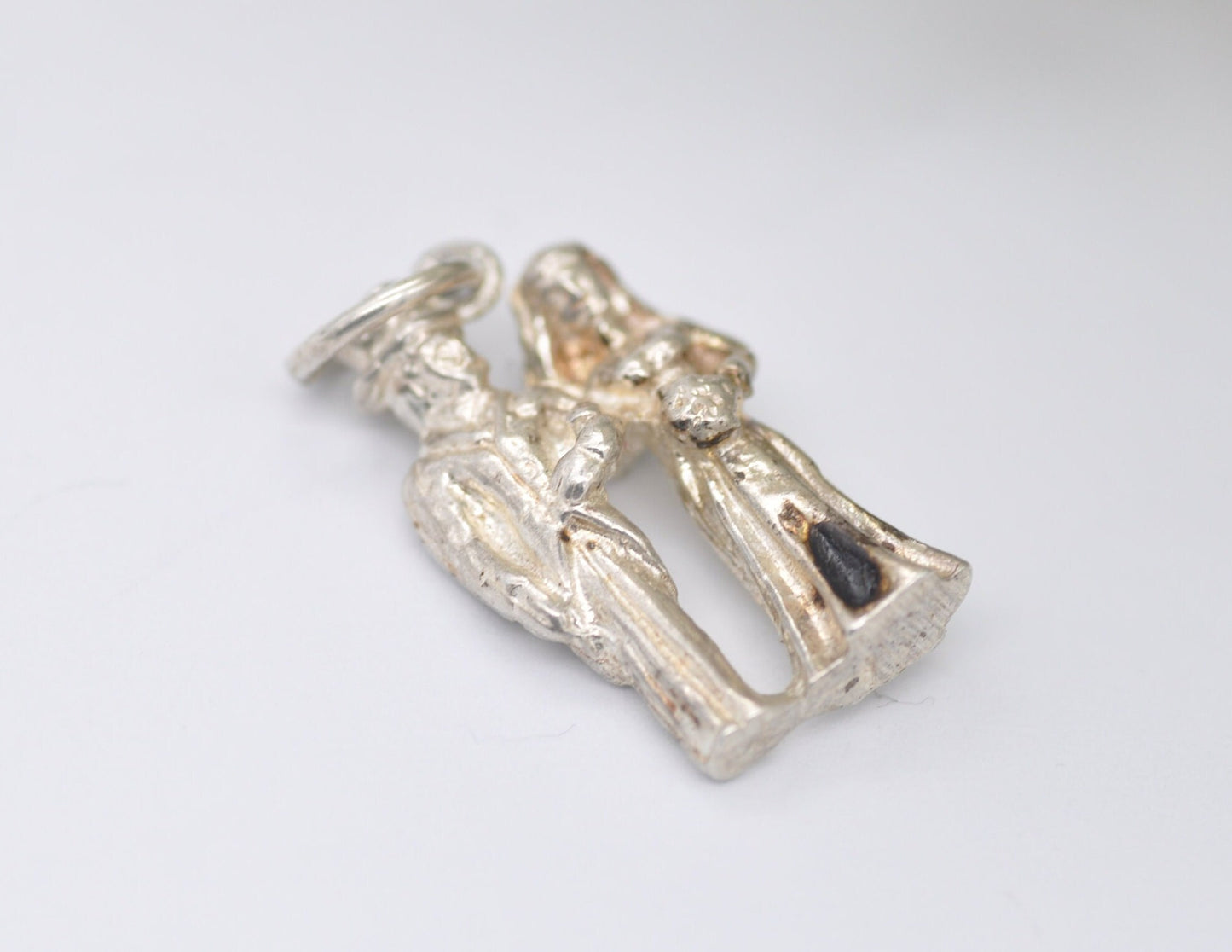 Vintage Silver Married Couple Charm / Pendant - Wedding / Newly Wed / Partners / Love / Charm Bracelet