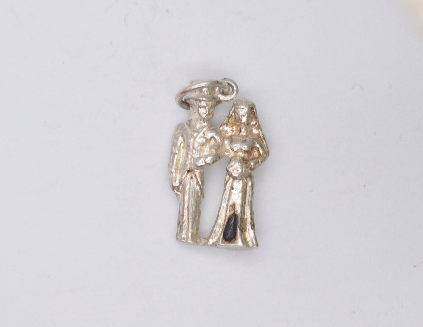 Vintage Silver Married Couple Charm / Pendant - Wedding / Newly Wed / Partners / Love / Charm Bracelet