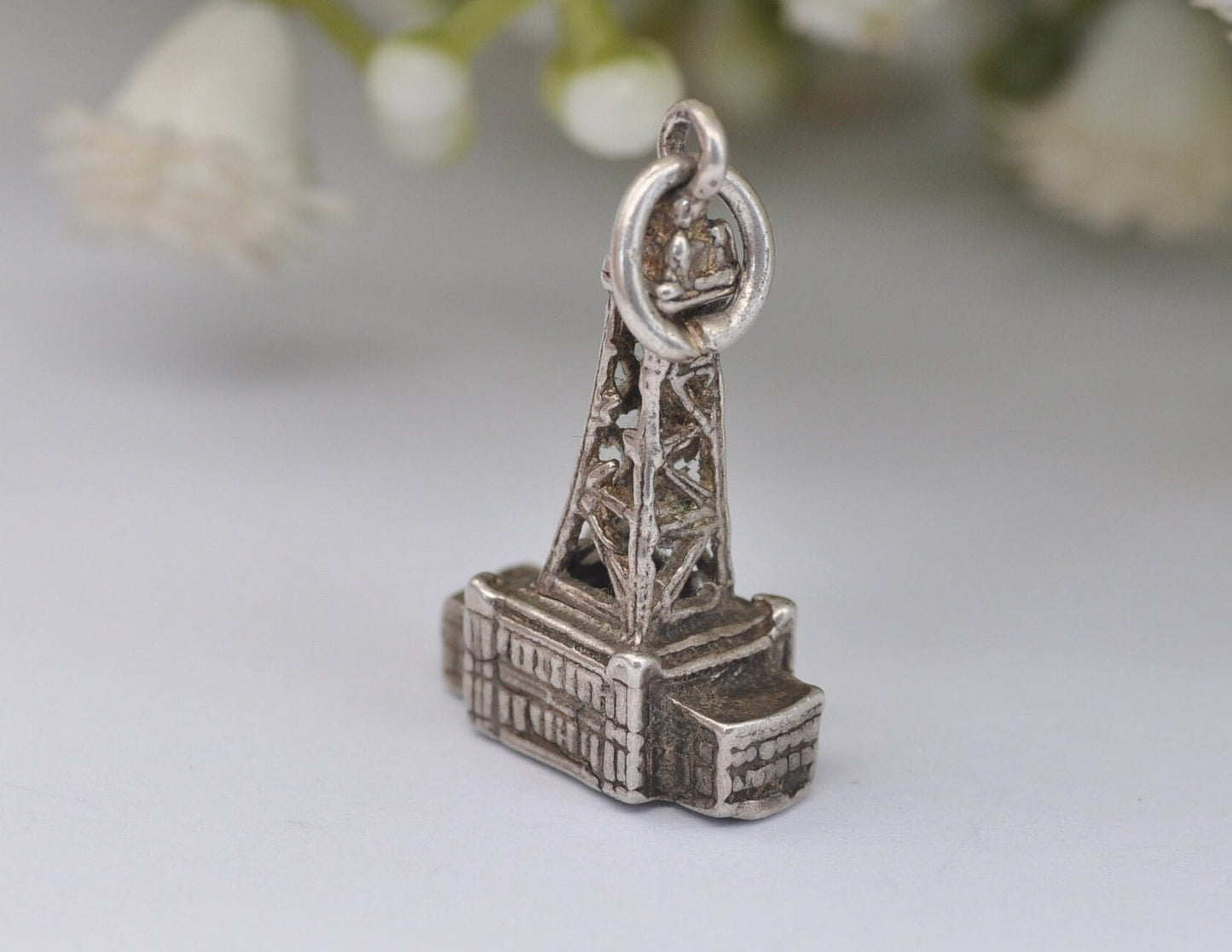 Vintage Sterling Silver Blackpool Tower Charm / Pendant - Building / Travel / Tourist / Holiday / Charm Bracelet