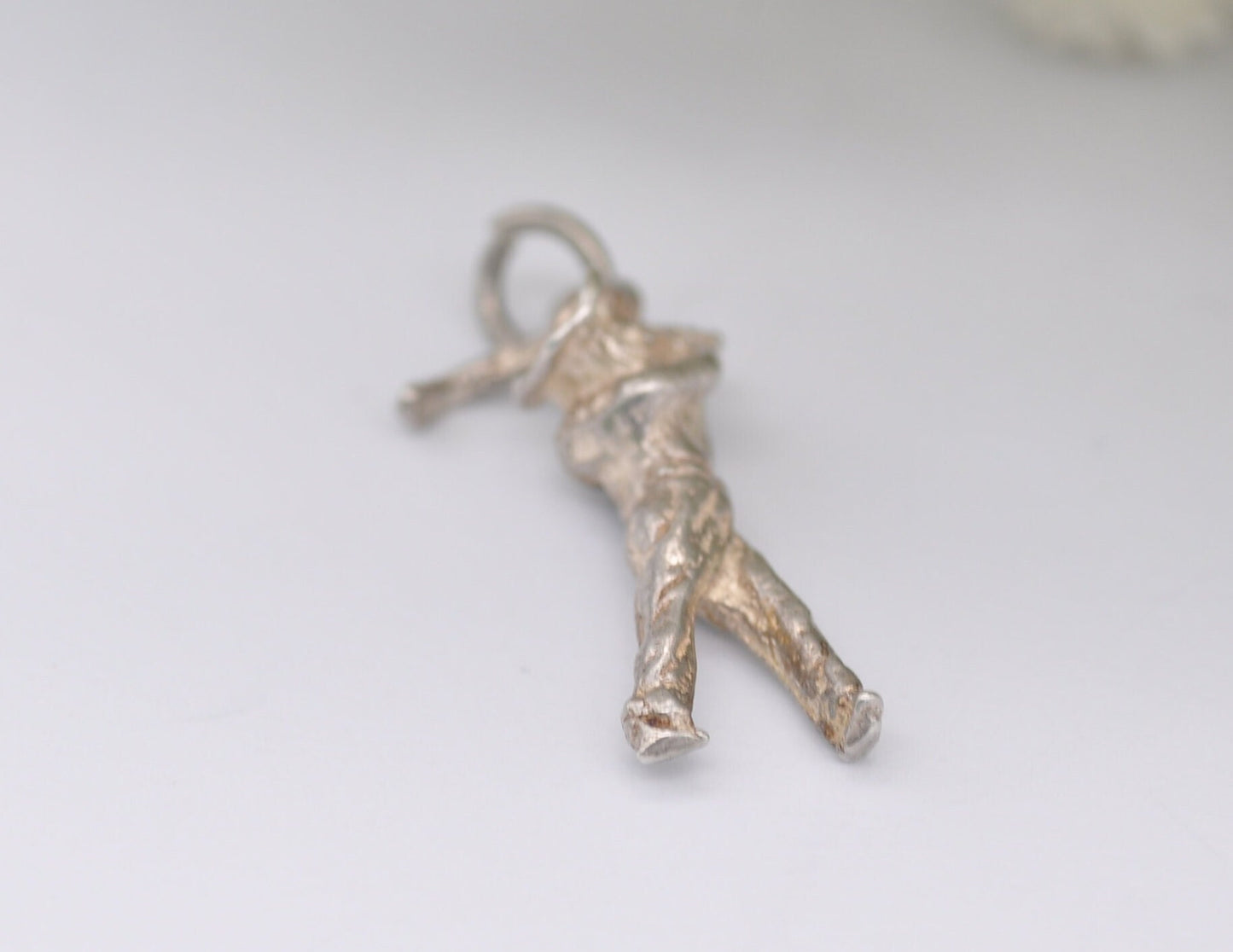 Vintage Sterling Silver Golfer Charm / Pendant - Golf / Person / Sport / Detailed / Charm Bracelet