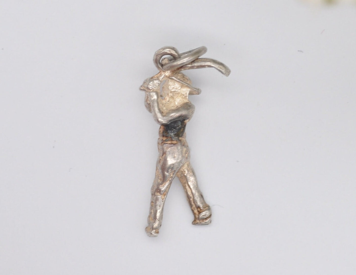 Vintage Sterling Silver Golfer Charm / Pendant - Golf / Person / Sport / Detailed / Charm Bracelet