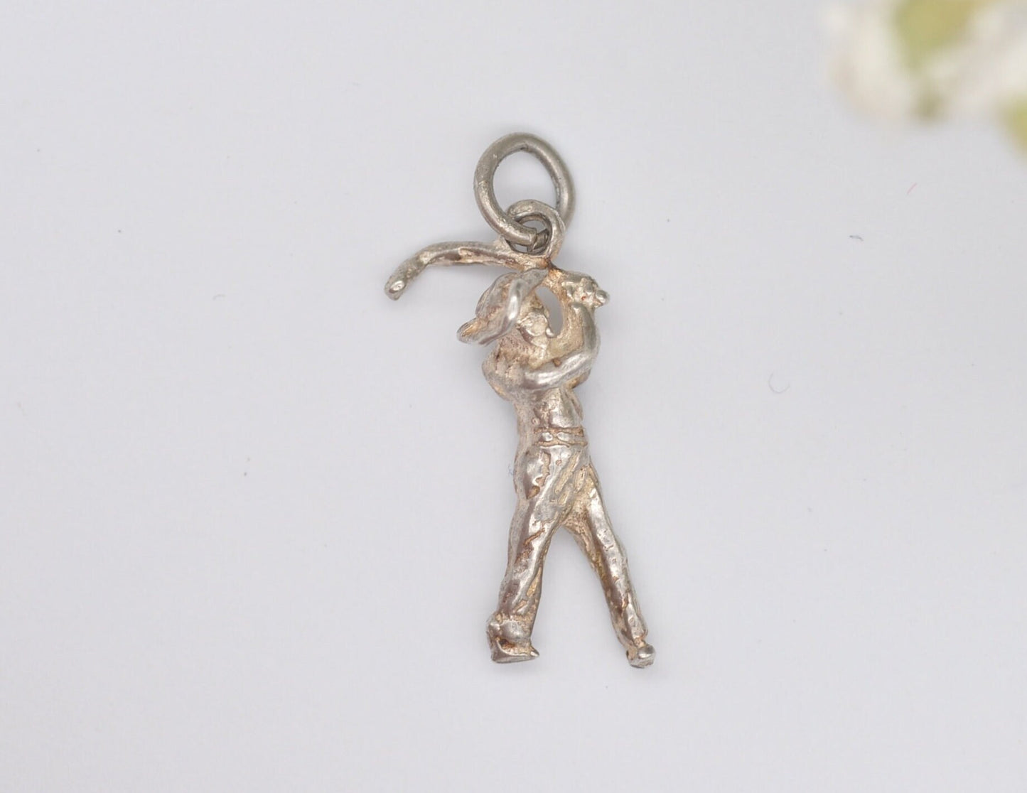 Vintage Sterling Silver Golfer Charm / Pendant - Golf / Person / Sport / Detailed / Charm Bracelet