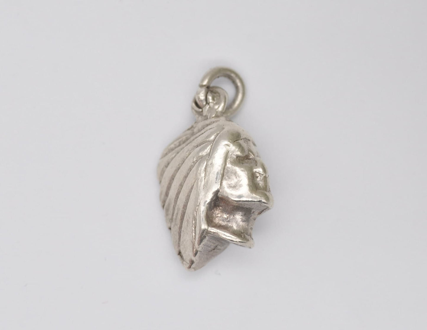 Vintage Sterling Silver Indian Chief Charm / Pendant - Native American | Person | Charm Bracelet | Friendship Gift
