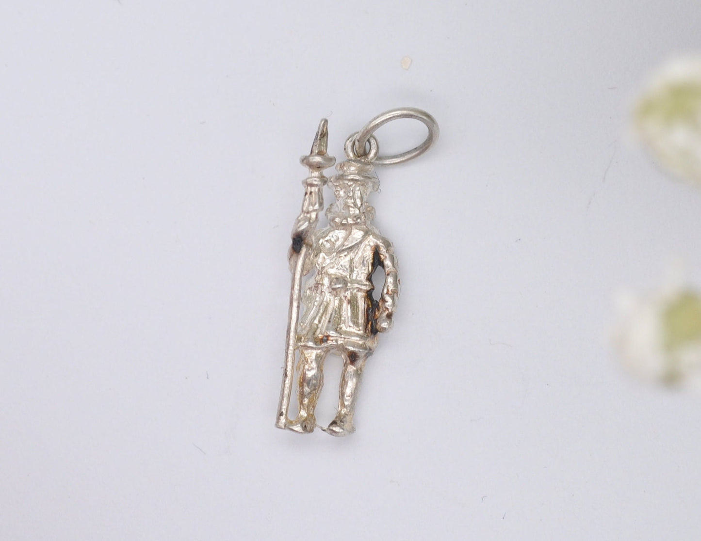 Vintage Sterling Silver British Beefeater Charm / Pendant - Army / Guard / Royal / London Tower / Soldier / England / Charm Bracelet