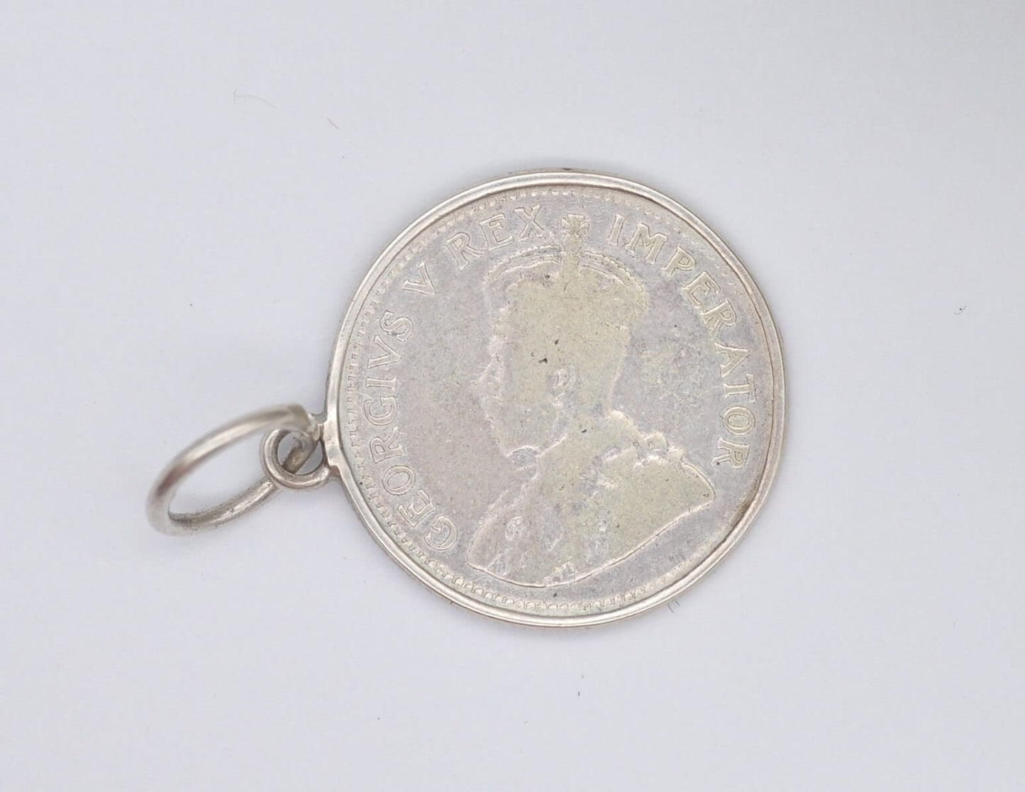 Vintage Silver South Africa George V Three Pence 1933 Coin Charm / Pendant - 3 Pence / King / English / British / Royalty / Charm Bracelet